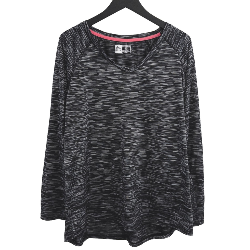 RBX Long Sleeve Athletic Shirt Womens 3X Black Gray
